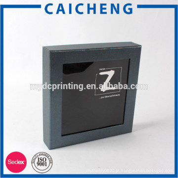 China fabricante caixa de papel preto com janela de PVC